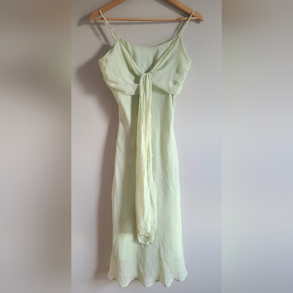 Light Green Tie-Front Slip Dress - Women's